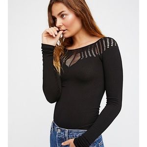 Free People Cut Out Neck Long Sleeve